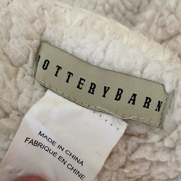 Pottery Barn Faux Sherpa and Mohair Throw Blanket Ivory Cream Color 50x60 Inches - Picture 12 of 15